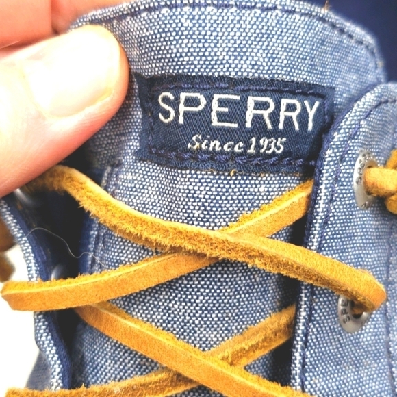 SPERRY Crest Vibe Crepe Chambray Boat Shoes 8M - Picture 8 of 13